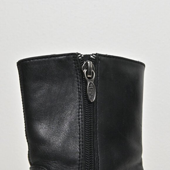 Harley Davison Leather Mid Calf Moto Biker Riding Zip Up Black Boots US6.5 UK4.5 - Picture 11 of 16